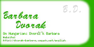 barbara dvorak business card